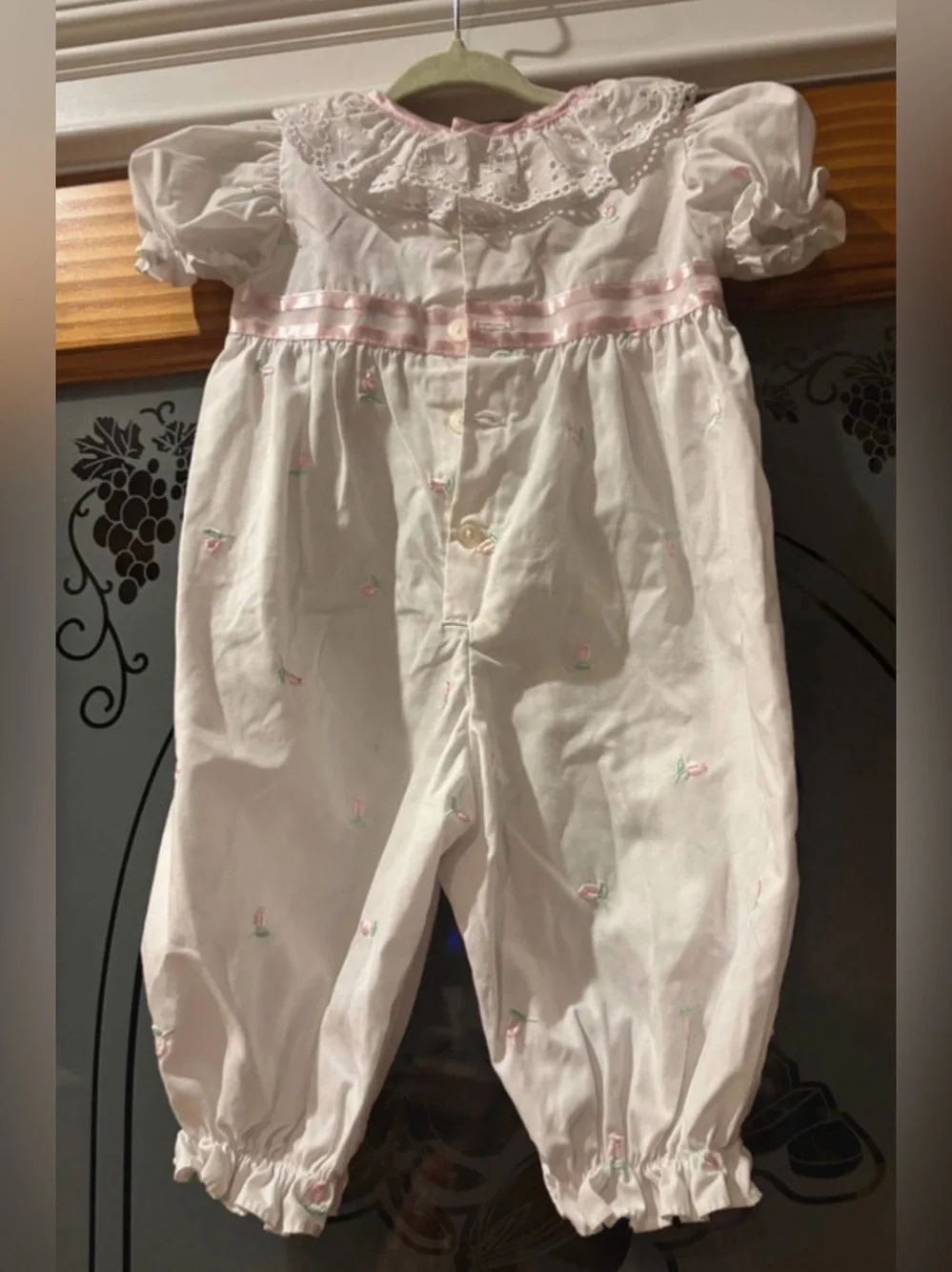 Vintage B.T. Kids 3-6M Rosebud Eyelet Romper